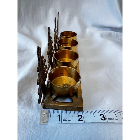 Vintage brass pine tree Christmas tree votive candle holder Holiday decor - Picture 8 of 8